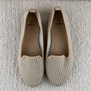 Sobeyo Flats Womens 39 (8.5)‎ Beige Knit Ballet Comfort Soft-Sole Breathable